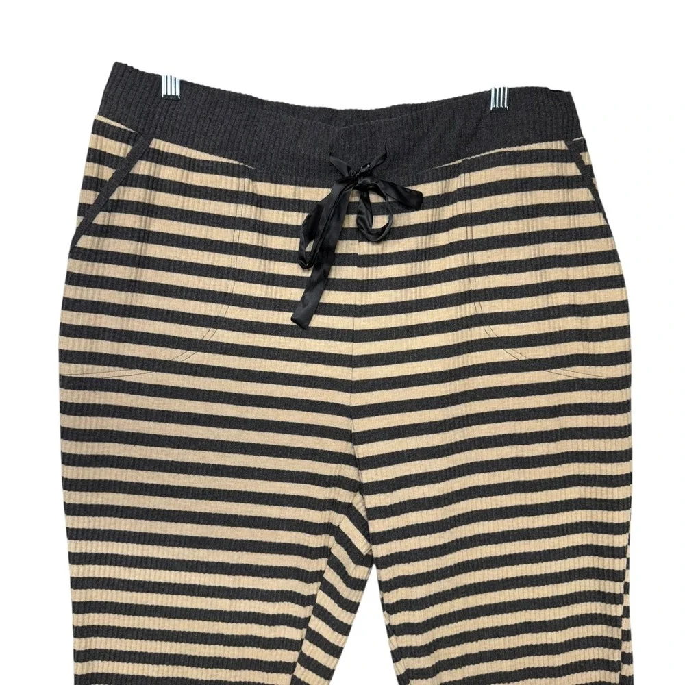 Torrid Sleep Striped Ribbed Jogger Pants Lounge Sleepwear Women Size 3 Black Tan